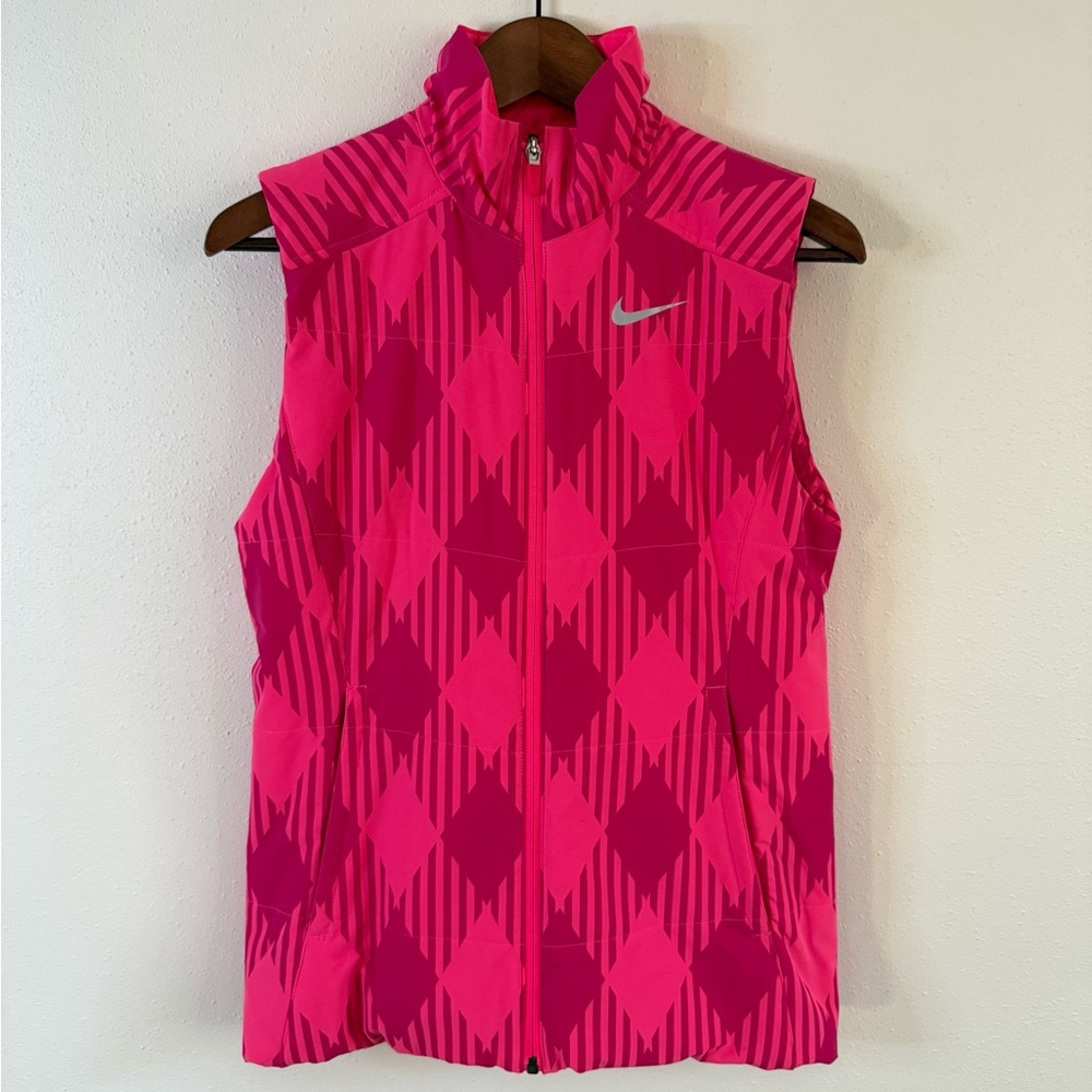 Nike Golf Pink Geometric Insulated Full Zip Vest Blackhawks Women’s S